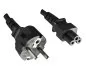 Mobile Preview: Power cord Europe CEE 7/7 to C5, 0,75mm², VDE, black, length 5,00m